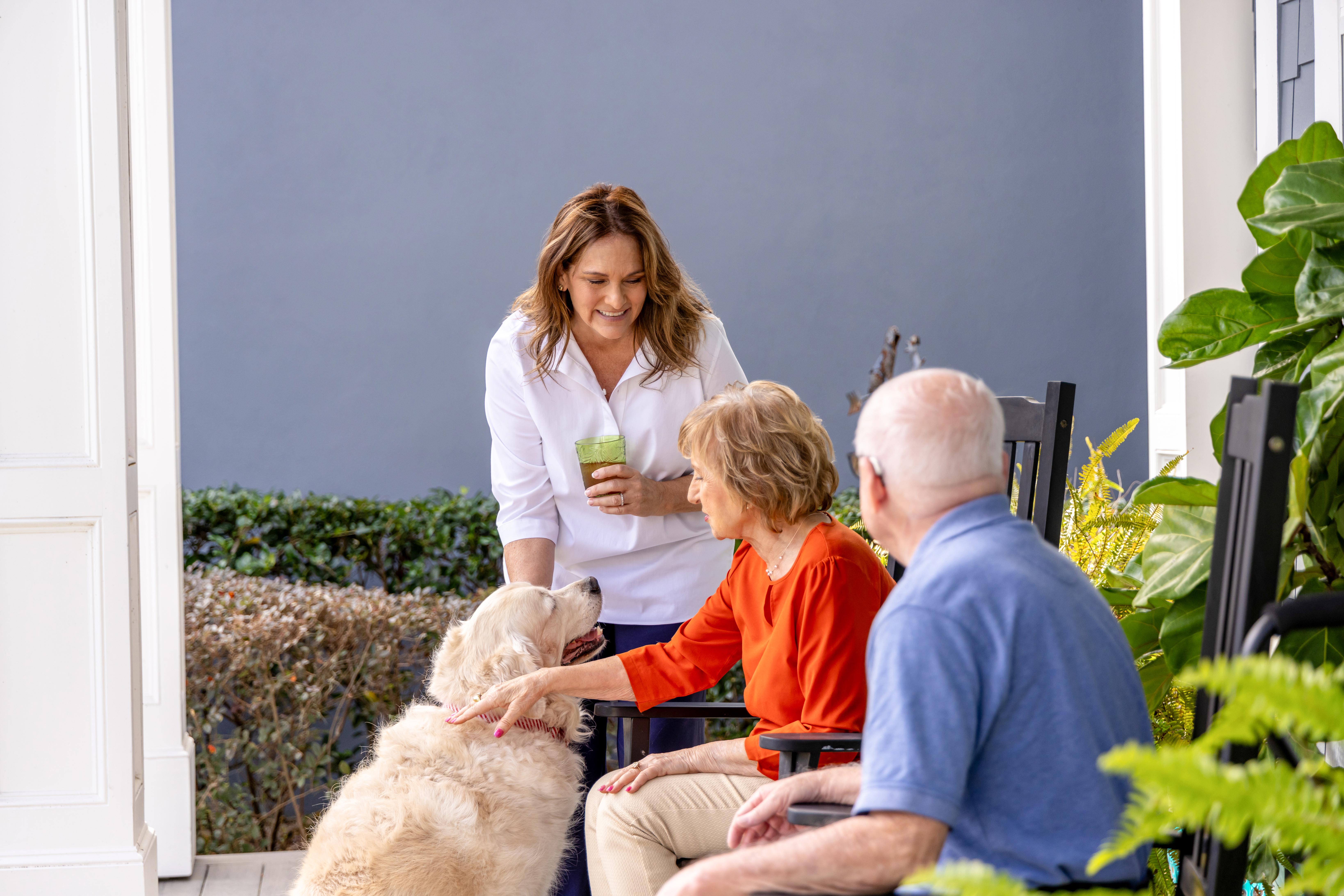 Family meeting with memory care advisor for their senior loved one